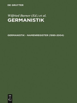 cover image of Germanistik – Namenregister (1995-2004)